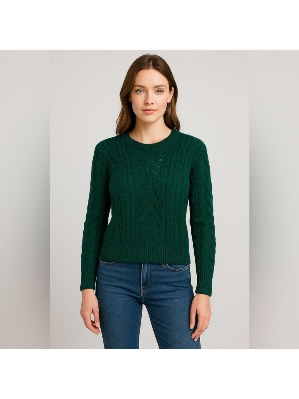 Ricki’s Cable Knit Sweater – Dark Teal Green – Size Small